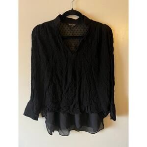 Massimo Dutti Sheer Polka Dot V-Neck Blouse